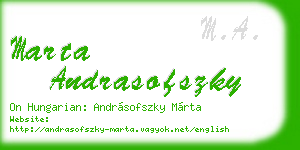 marta andrasofszky business card