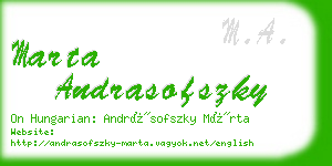 marta andrasofszky business card